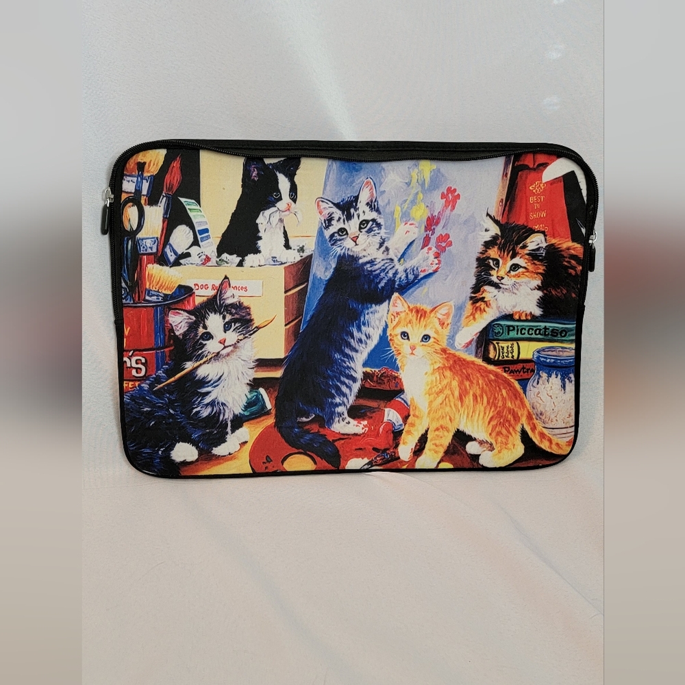 Laptop Sleeve Case 15" Painting Cats Slim Carrying Case